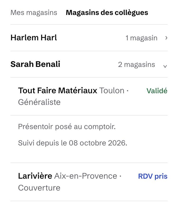 « Magasins des collègues » : Sarah Benali suit deux magasins, dont « Tout Faire Matériaux » à Toulon, « Validé ».